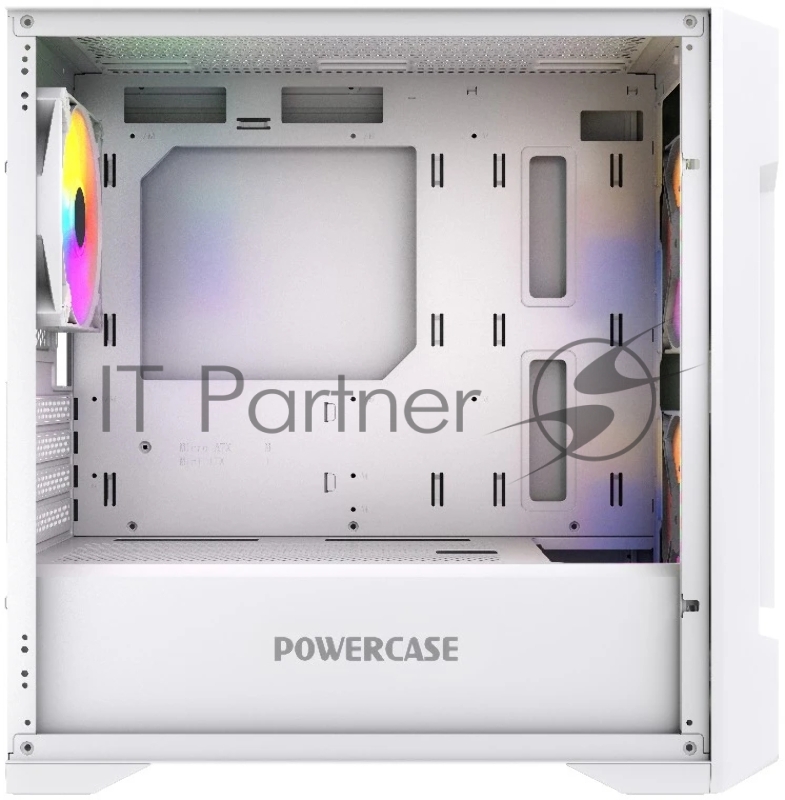 Корпус Powercase Mistral Micro X3W ARGB, Tempered Glass, 3x 120mm ARGB PWM Fan, белый, mATX (CMMXW-A3)