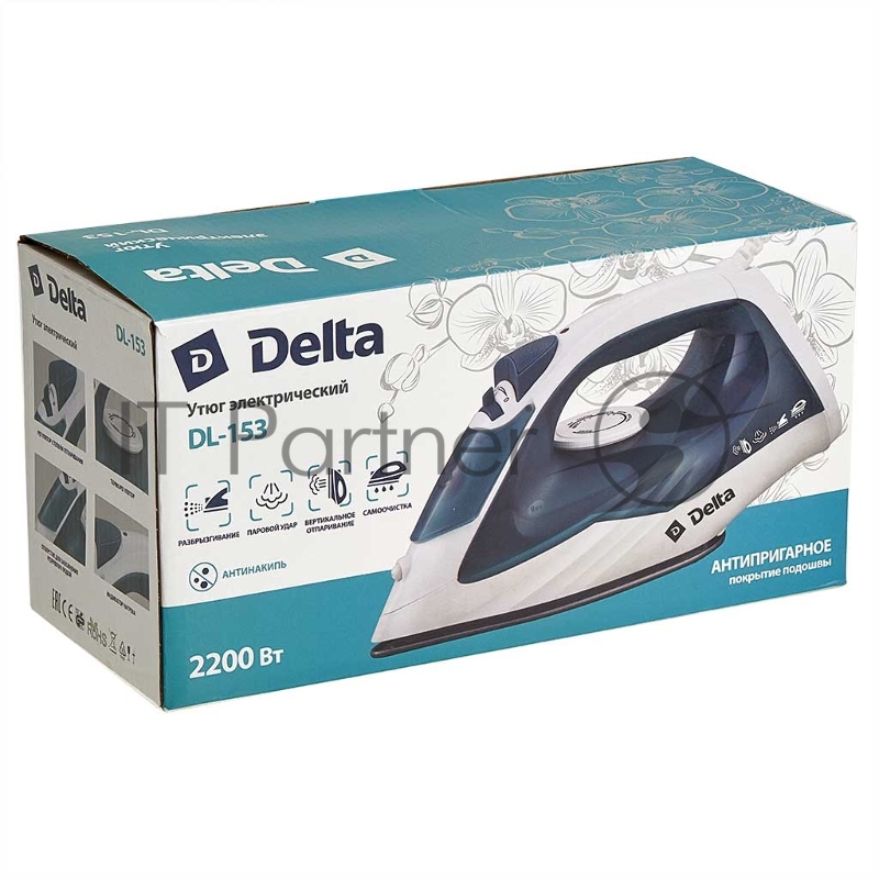 Утюг DELTA DL-153 белый с бирюзовым