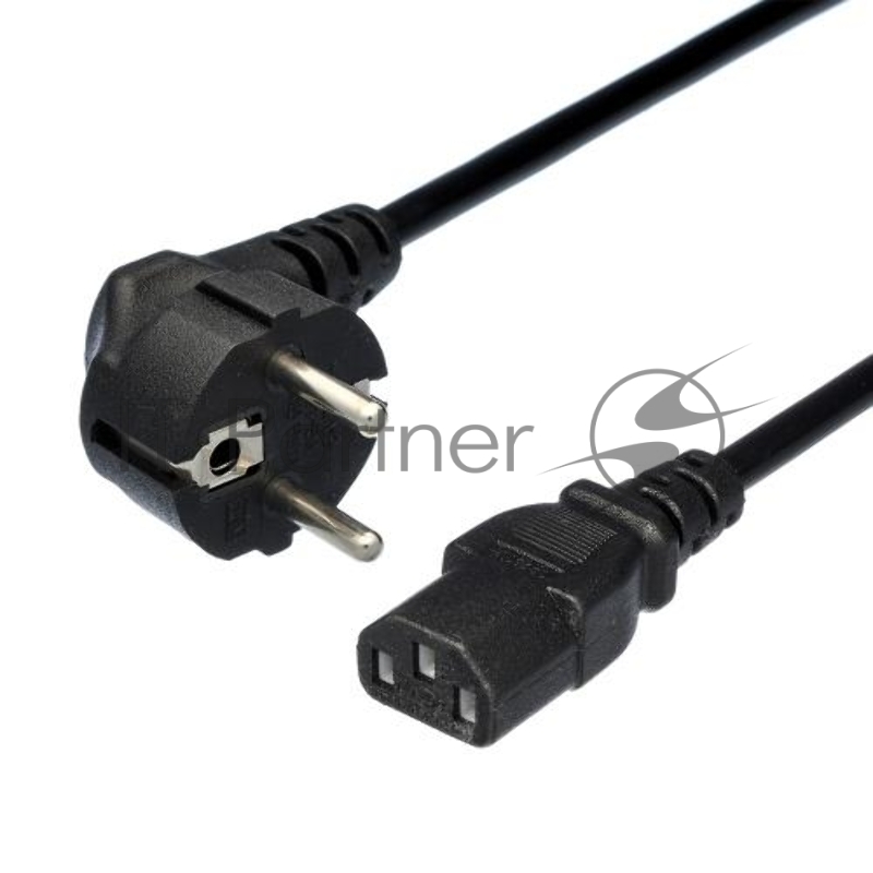 Кабель питания GoPower евровилка CEE 7/7-C13 1.2м ПВХ 0.75мм черный (1/10/200)