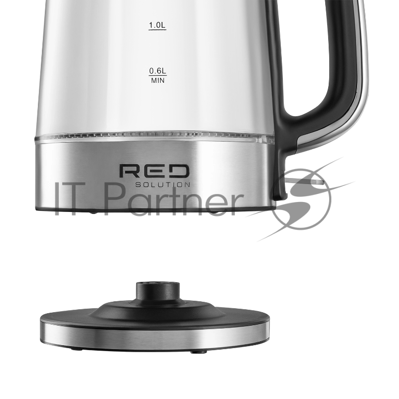 Чайник электрический Red Solution G104 1.8л. 2200Вт черный/серебристый корпус: нержавеющая сталь/стекло/пластик