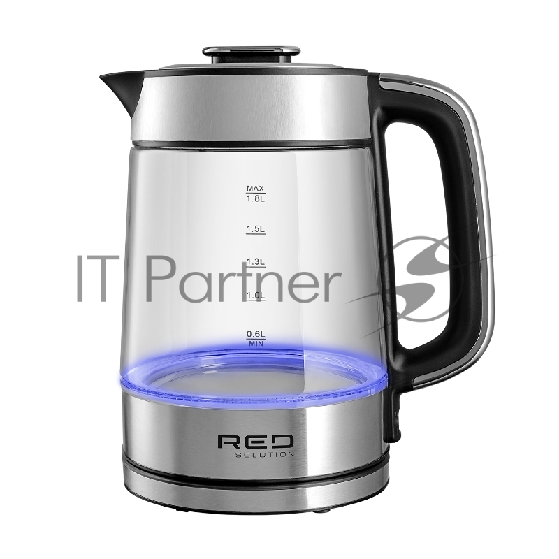 Чайник электрический Red Solution G104 1.8л. 2200Вт черный/серебристый корпус: нержавеющая сталь/стекло/пластик