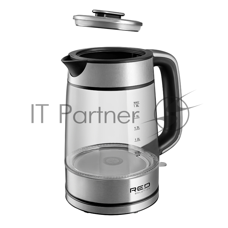 Чайник электрический Red Solution G104 1.8л. 2200Вт черный/серебристый корпус: нержавеющая сталь/стекло/пластик