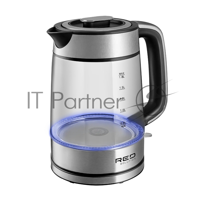 Чайник электрический Red Solution G104 1.8л. 2200Вт черный/серебристый корпус: нержавеющая сталь/стекло/пластик