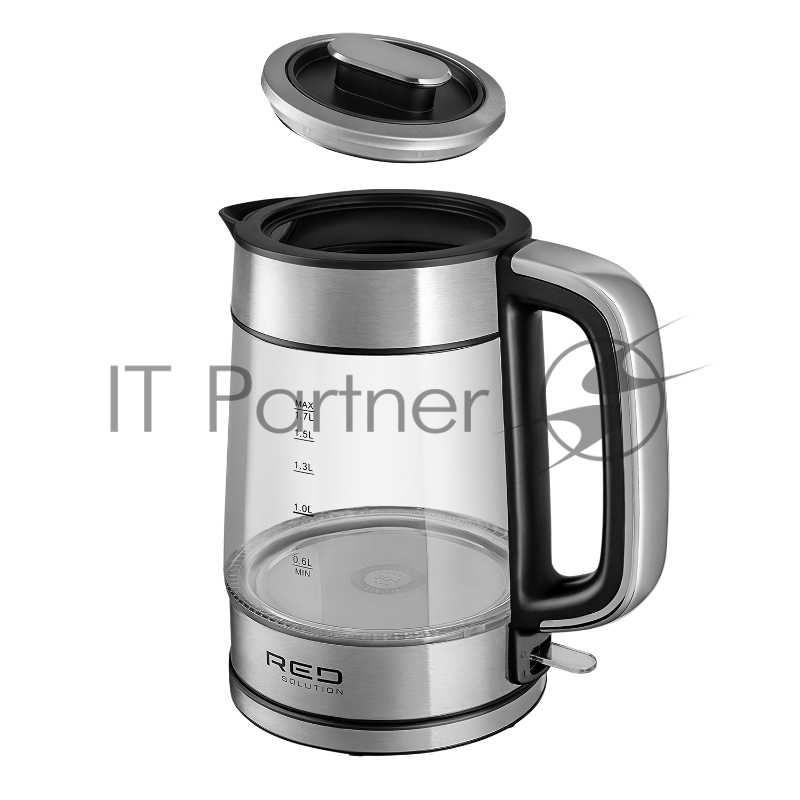 Чайник электрический Red Solution G104 1.8л. 2200Вт черный/серебристый корпус: нержавеющая сталь/стекло/пластик