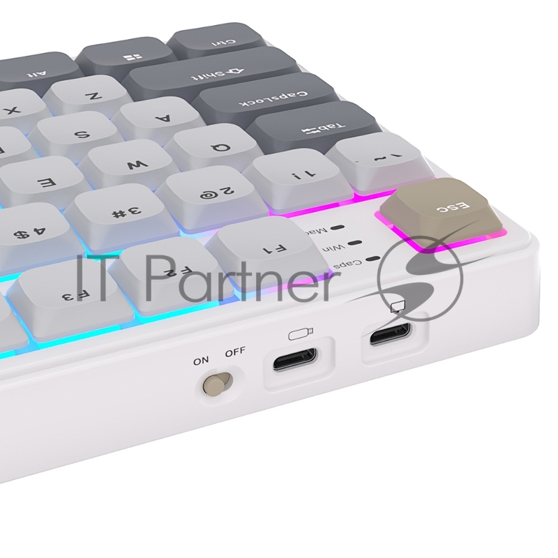 Клавиатура Royal Kludge RK N80 Pearly Dawn USB/2.4 GHz/Bluetоoth, RGB, Hot Swap, Red switch