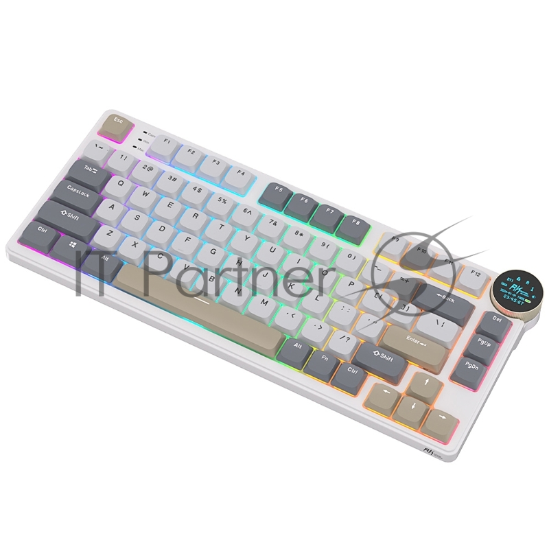 Клавиатура Royal Kludge RK N80 Pearly Dawn USB/2.4 GHz/Bluetоoth, RGB, Hot Swap, Red switch