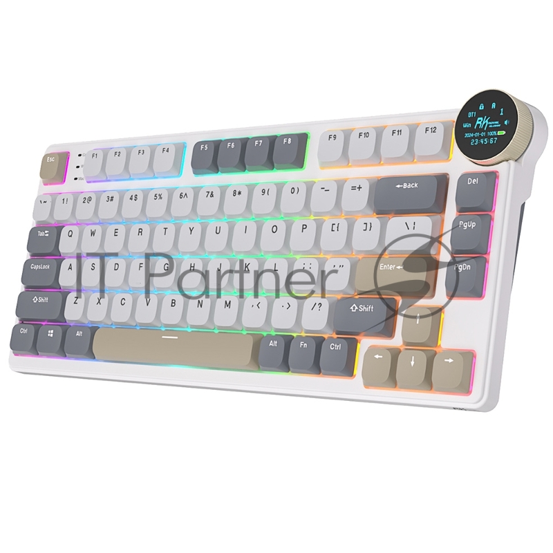 Клавиатура Royal Kludge RK N80 Pearly Dawn USB/2.4 GHz/Bluetоoth, RGB, Hot Swap, Red switch