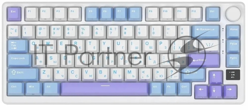 Клавиатура Royal Kludge RK-M75 Taro milk USB/2.4 GHz/Bluetоoth, RGB, Hot Swap, Brown switch