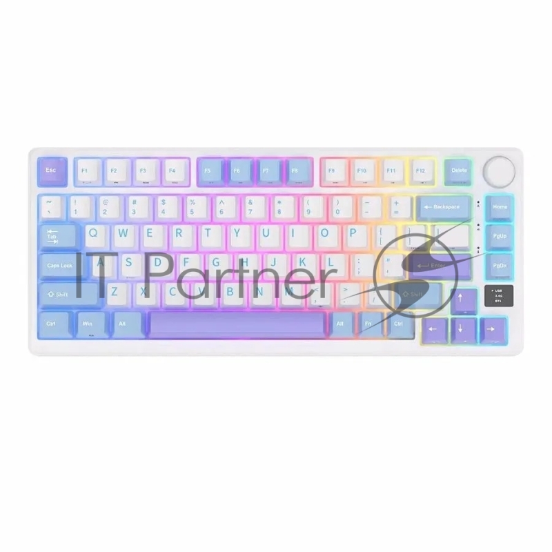 Клавиатура Royal Kludge RK-M75 Taro milk USB/2.4 GHz/Bluetоoth, RGB, Hot Swap, Brown switch