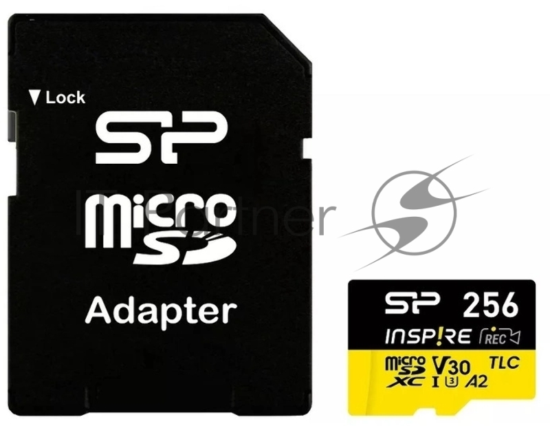 Флеш карта microSDXC 256GB Silicon Power SP256GBSTXLA2V1NSP Inspire V30 A2 + adapter