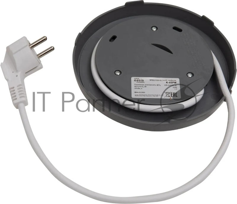 Чайник электрический OASIS K-6SPW белый+серый 1,7л. 2200Вт