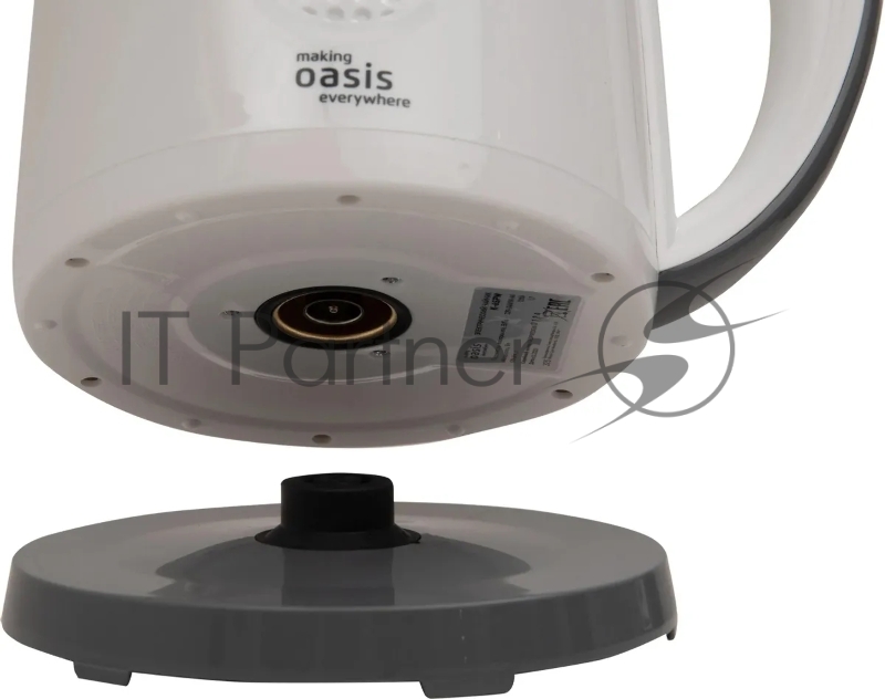 Чайник электрический OASIS K-6SPW белый+серый 1,7л. 2200Вт