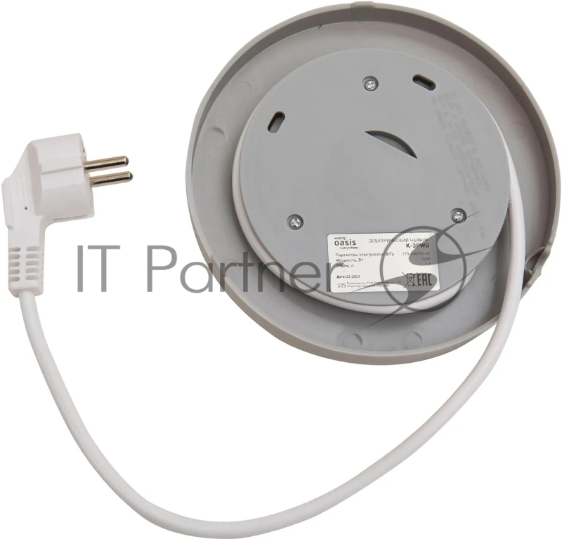 Чайник электрический OASIS K-3PWG белый+серый, 1,7л