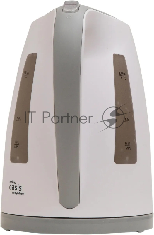 Чайник электрический OASIS K-3PWG белый+серый, 1,7л