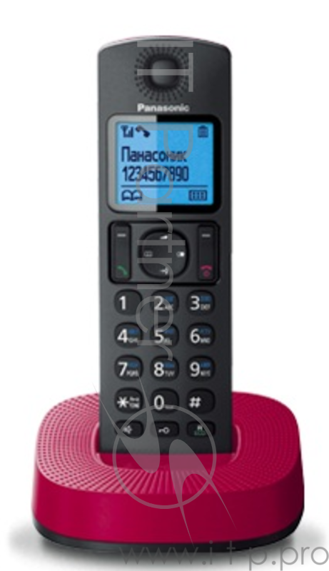 Р/Телефон Dect Panasonic KX-TGC310RUR черный/красный АОН