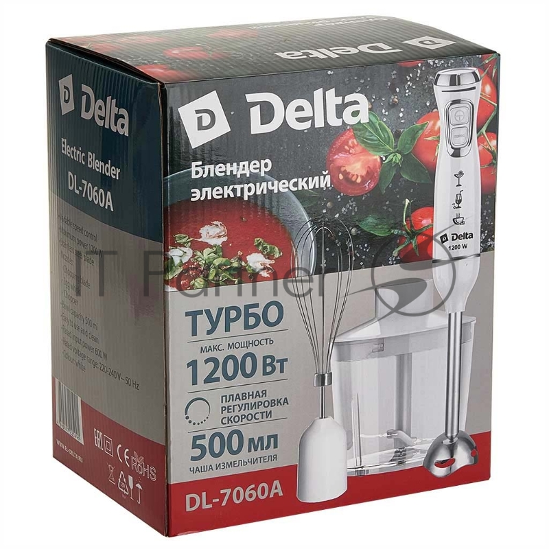 Блендер DELTA DL-7060A белый 1,2кВт,р-м Турбо