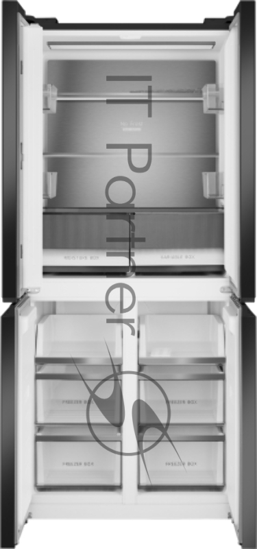 Холодильник Weissgauff WCD 450 Rock Glass NoFrost Inverter 3-хкамерн. графит темный