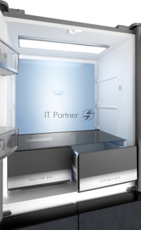 Холодильник Weissgauff WCD 450 Rock Glass NoFrost Inverter 3-хкамерн. графит темный