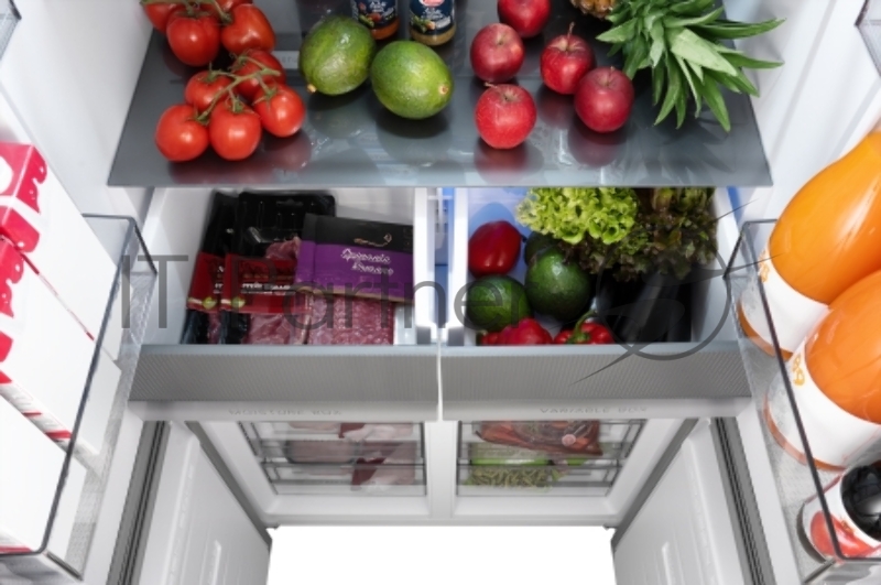 Холодильник Weissgauff WCD 450 Rock Glass NoFrost Inverter 3-хкамерн. графит темный