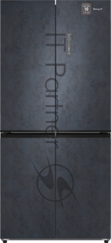 Холодильник Weissgauff WCD 450 Rock Glass NoFrost Inverter 3-хкамерн. графит темный