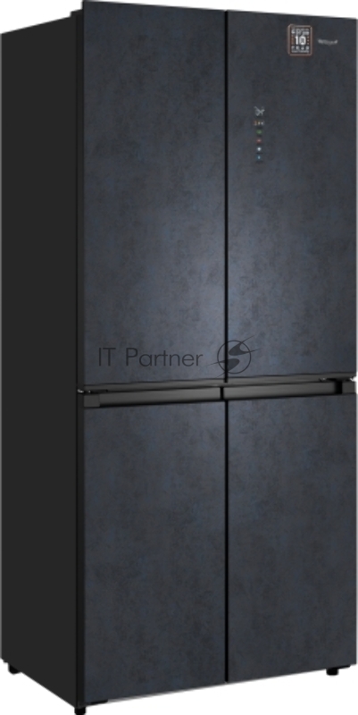 Холодильник Weissgauff WCD 450 Rock Glass NoFrost Inverter 3-хкамерн. графит темный