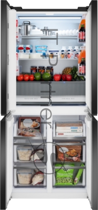 Холодильник Weissgauff WCD 450 Rock Glass NoFrost Inverter 3-хкамерн. графит темный