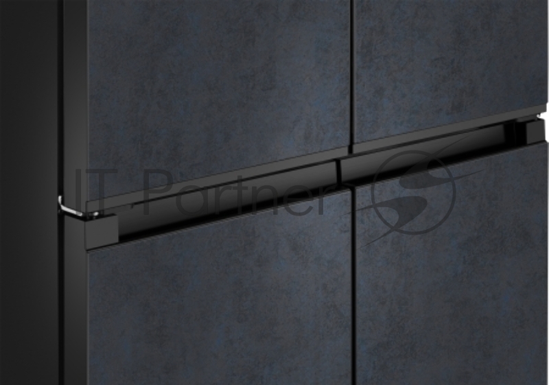 Холодильник Weissgauff WCD 450 Rock Glass NoFrost Inverter 3-хкамерн. графит темный