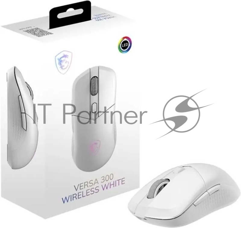 Мышь беспроводная MSI VERSA 300 W MS-8ZBD, игровая, радио, оптическая, USB, 8000dpi, белый
