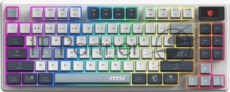 Клавиатура MSI FORGE GK600, USB, белый/синий