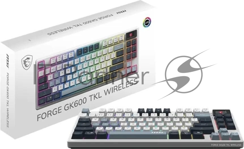 Клавиатура MSI FORGE GK600, USB, белый/синий