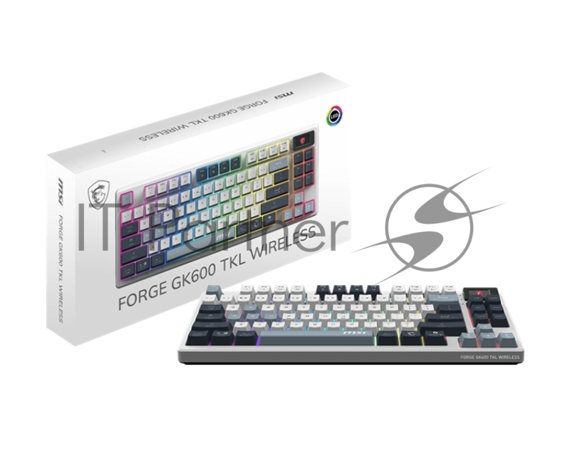 Клавиатура MSI FORGE GK600, USB, белый/синий