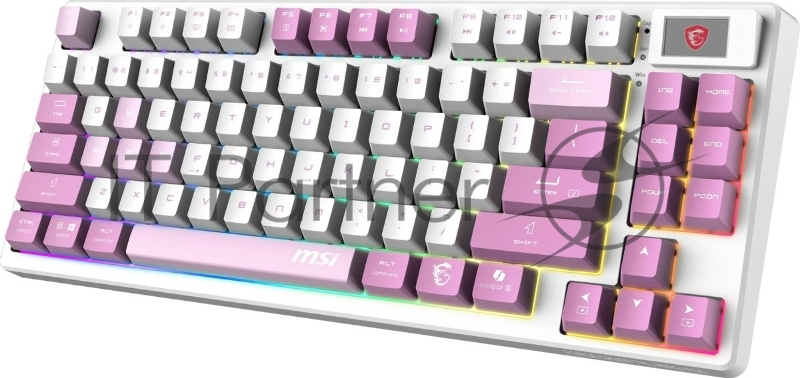 Клавиатура MSI Forge GK600, USB, белый фиолетовый