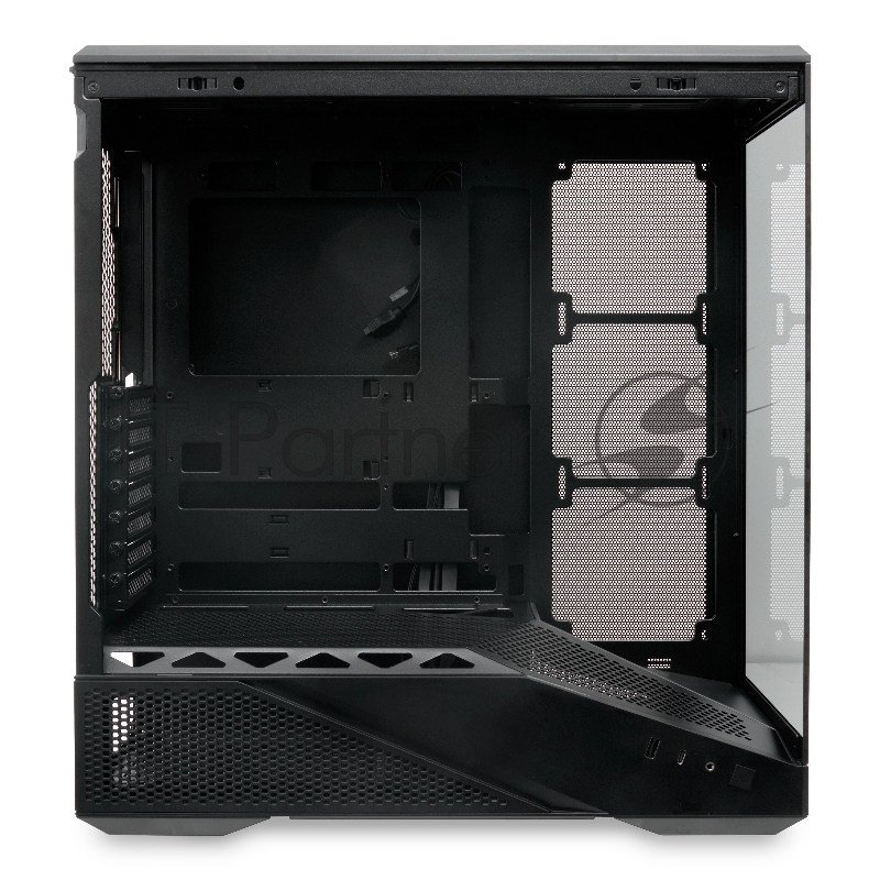 Корпус без блока питания HSPD F711-TGBK, Panoramic Full Tower, Black, TG, 0.7 SPCC, no fans ATX, mATX, mITX 190/420/280mm 2x2.5, 2x3.5, 7xPCI 1xUSB-A 3.0, 1xUSB-C 445x235x475mm