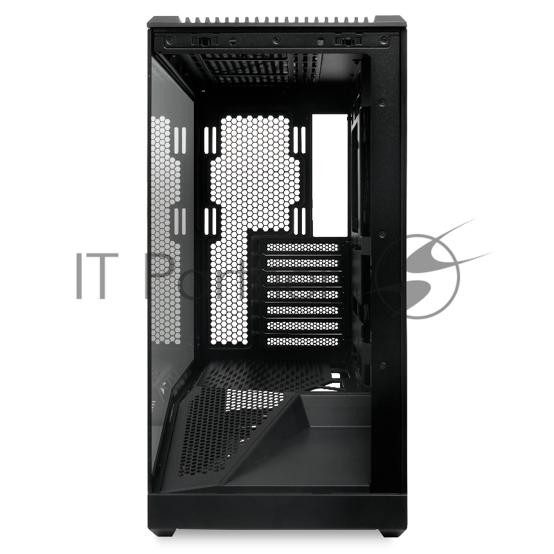 Корпус без блока питания HSPD F711-TGBK, Panoramic Full Tower, Black, TG, 0.7 SPCC, no fans ATX, mATX, mITX 190/420/280mm 2x2.5, 2x3.5, 7xPCI 1xUSB-A 3.0, 1xUSB-C 445x235x475mm