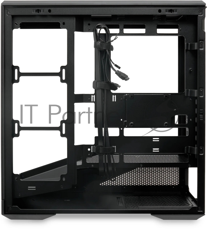 Корпус без блока питания HSPD F711-TGBK, Panoramic Full Tower, Black, TG, 0.7 SPCC, no fans ATX, mATX, mITX 190/420/280mm 2x2.5, 2x3.5, 7xPCI 1xUSB-A 3.0, 1xUSB-C 445x235x475mm
