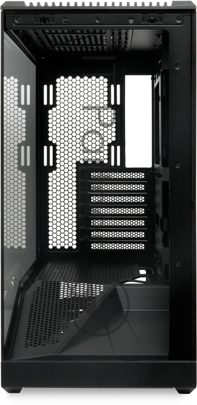 Корпус без блока питания HSPD F711-TGBK, Panoramic Full Tower, Black, TG, 0.7 SPCC, no fans ATX, mATX, mITX 190/420/280mm 2x2.5, 2x3.5, 7xPCI 1xUSB-A 3.0, 1xUSB-C 445x235x475mm