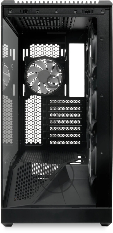 Корпус без блока питания HSPD F711-TGBK-ARGB, Panoramic Full Tower, Black, TG, 0.7 SPCC, 4x120mm ARGB ATX, mATX, mITX 190/420/280mm 2x2.5, 2x3.5, 7xPCI 1xUSB-A 3.0, 1xUSB-C 445x235x475mm