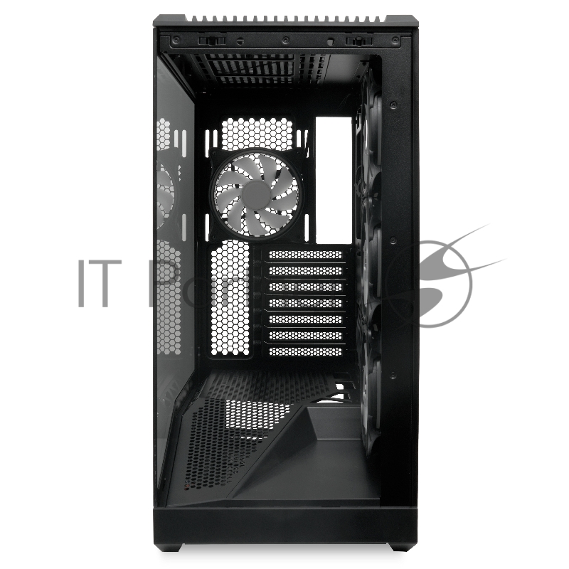Корпус без блока питания HSPD F711-TGBK-ARGB, Panoramic Full Tower, Black, TG, 0.7 SPCC, 4x120mm ARGB ATX, mATX, mITX 190/420/280mm 2x2.5, 2x3.5, 7xPCI 1xUSB-A 3.0, 1xUSB-C 445x235x475mm