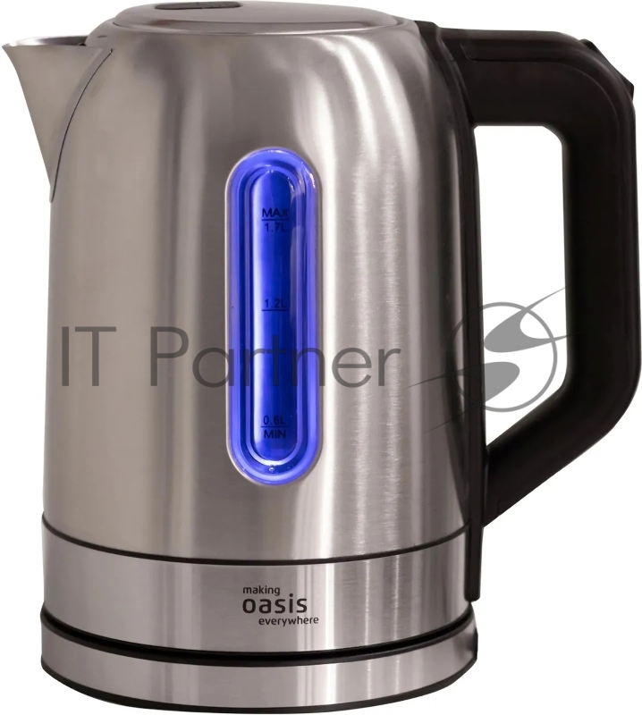 Чайник электрический OASIS K-5SWS стальной+черный 1,7л 2200Вт