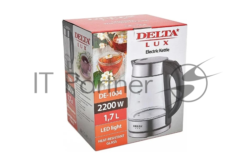 Чайник электрический DELTA LUX DE-1004 стекло