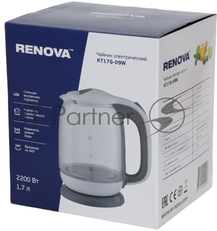 Чайник электрический RENOVА KT17G-09W