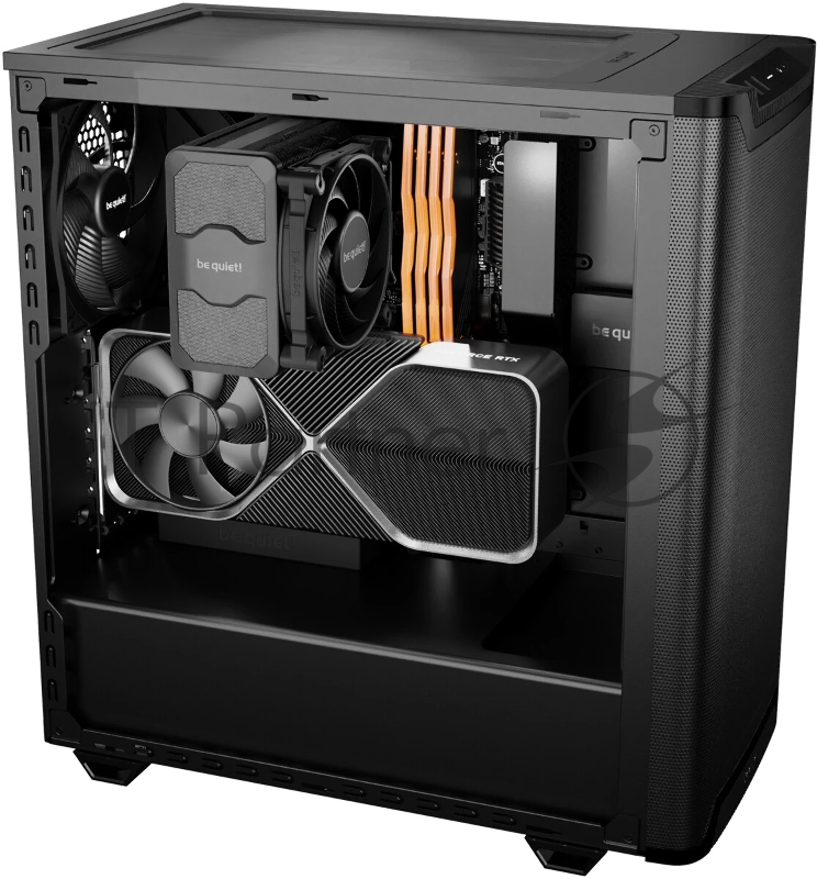Корпус ПК без блока питания Case be quiet! PURE BASE 501 Airflow Window, Midi-Tower, TG, 2x140mm, 2xUSB-A 3.2, 1xUSB 3.2 Type-C, ATX, mATX, mITX Black