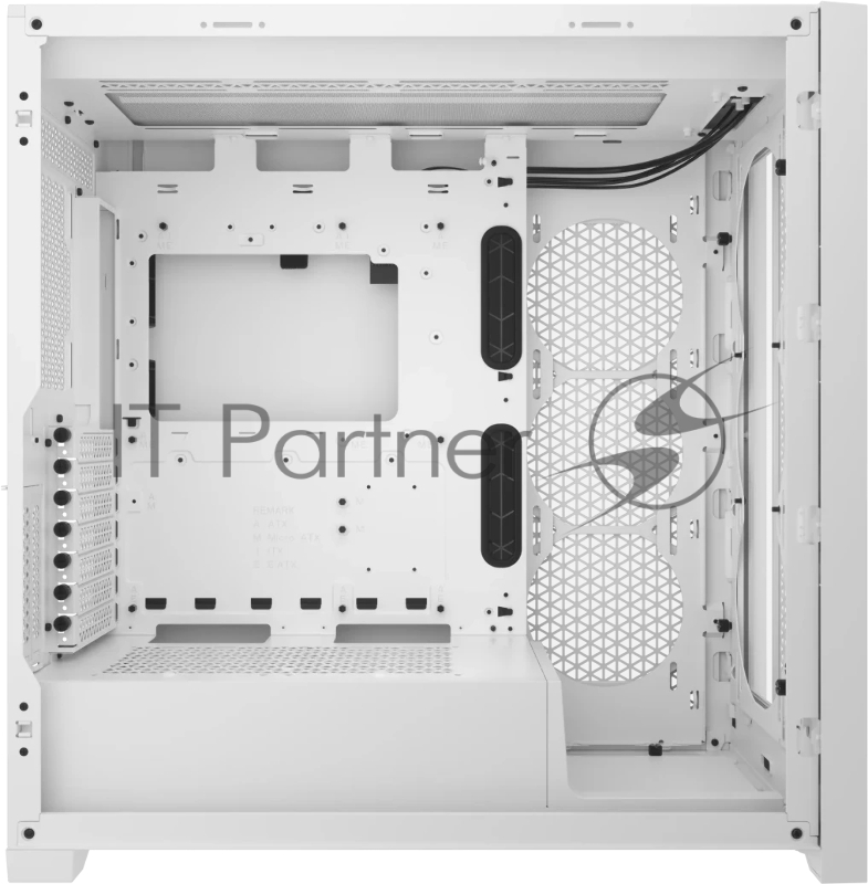 Корпус без блока питания Case Corsair 5000D CORE Airflow, Midi-Tower, TG, no fan, 2xUSB-A 3.2, 1xUSB 3.2 Type-C, E-ATX, ATX, mATX, mITX White