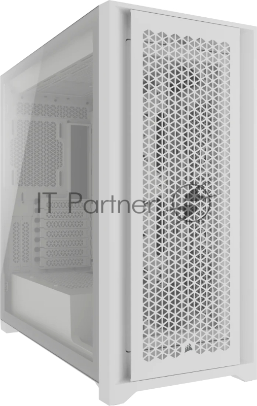 Корпус без блока питания Case Corsair 5000D CORE Airflow, Midi-Tower, TG, no fan, 2xUSB-A 3.2, 1xUSB 3.2 Type-C, E-ATX, ATX, mATX, mITX White