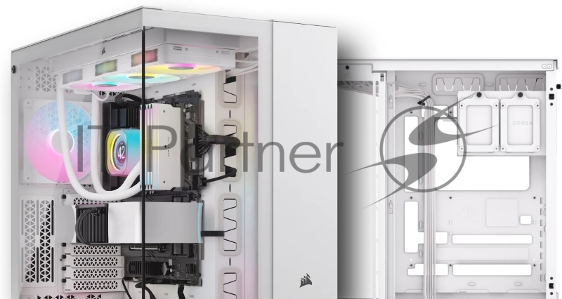 Корпус без блока питания Case Corsair 6500D Airflow, Midi-Tower, TG, no fan, 4xUSB-A 3.2, 1xUSB 3.2 Type-C, E-ATX, ATX, mATX, mITX White