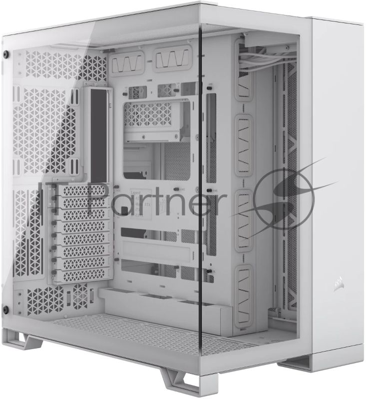 Корпус без блока питания Case Corsair 6500X, Midi-Tower, TG, no fan, 4xUSB-A 3.2, 1xUSB 3.2 Type-C, E-ATX, ATX, mATX, mITX White