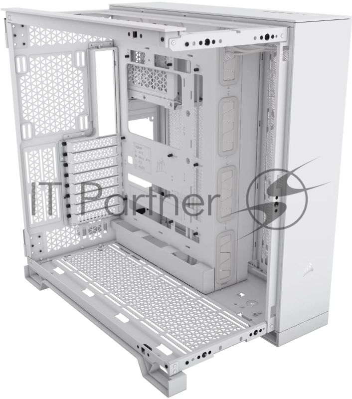 Корпус без блока питания Case Corsair 6500X, Midi-Tower, TG, no fan, 4xUSB-A 3.2, 1xUSB 3.2 Type-C, E-ATX, ATX, mATX, mITX White