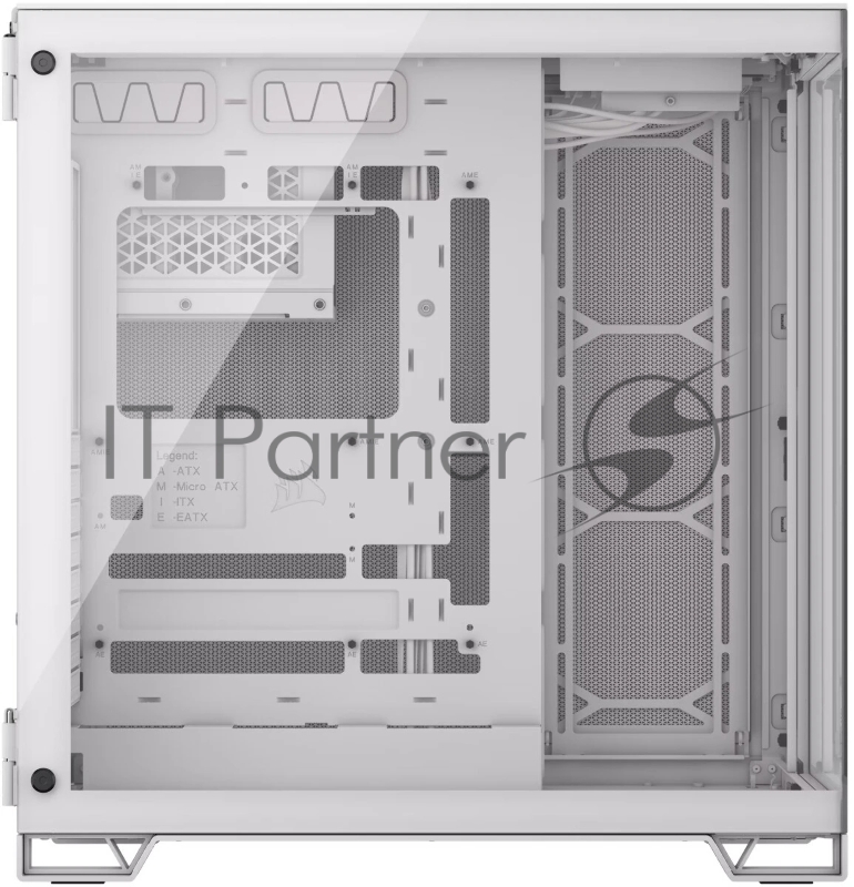 Корпус без блока питания Case Corsair 6500X, Midi-Tower, TG, no fan, 4xUSB-A 3.2, 1xUSB 3.2 Type-C, E-ATX, ATX, mATX, mITX White