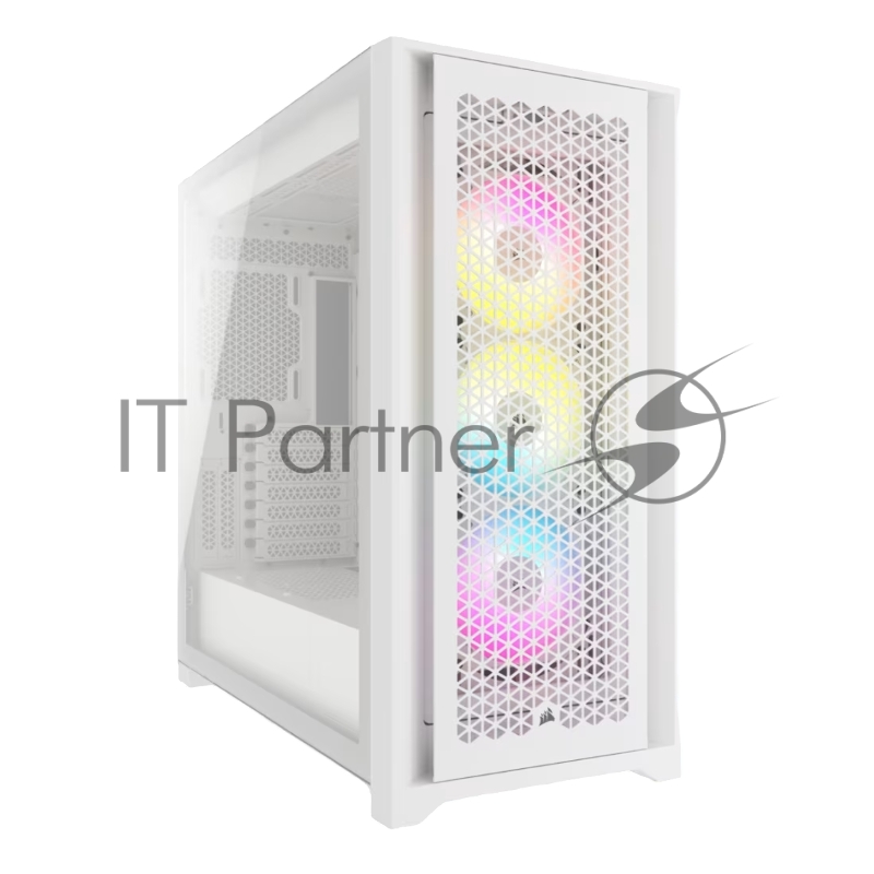 Корпус без блока питания Case Corsair iCUE 5000D RGB Airflow, Midi-Tower, TG, 3x120mm RGB, 2xUSB-A 3.2, 1xUSB 3.2 Type-C, E-ATX, ATX, mATX, mITX White