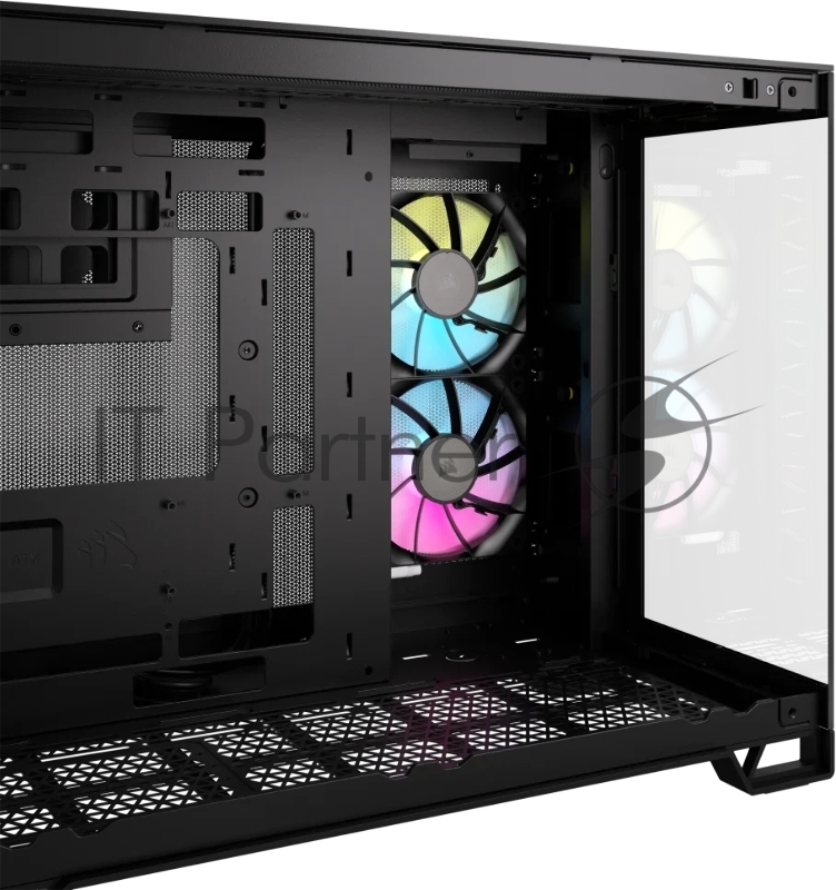 Корпус без блока питания Case Corsair iCUE LINK 2500X RGB, Midi-Tower, TG, 2x120mm RGB, 2xUSB-A 3.2, 1xUSB 3.2 Type-C, mATX, mITX Black